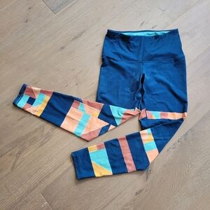 Prana Kimble Printed Athletic Leggings Activewear Gym Pants Women's sz S